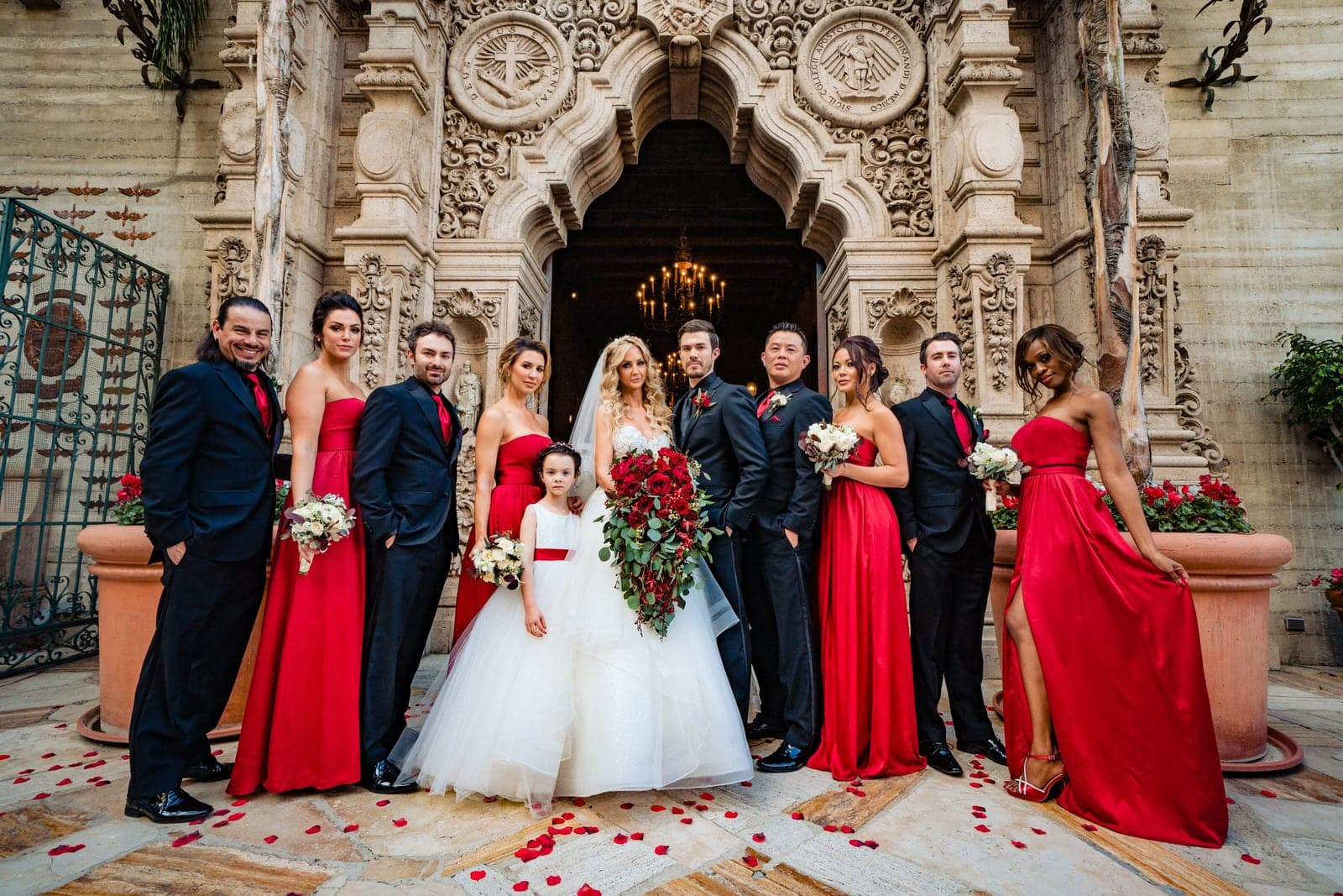 Bride entering the ornate Mission Inn ceremony