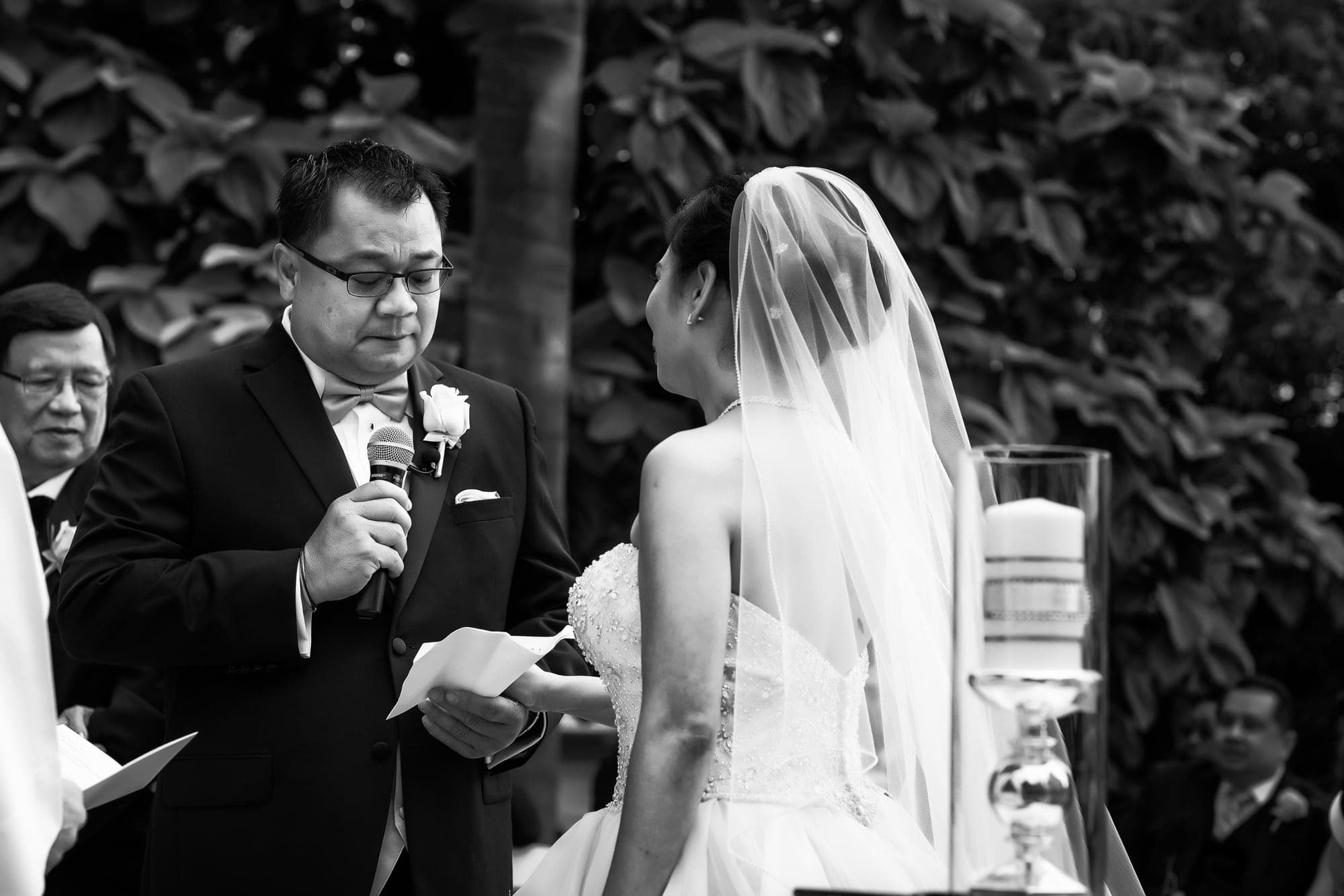 Reyrata couple during their garden ceremony