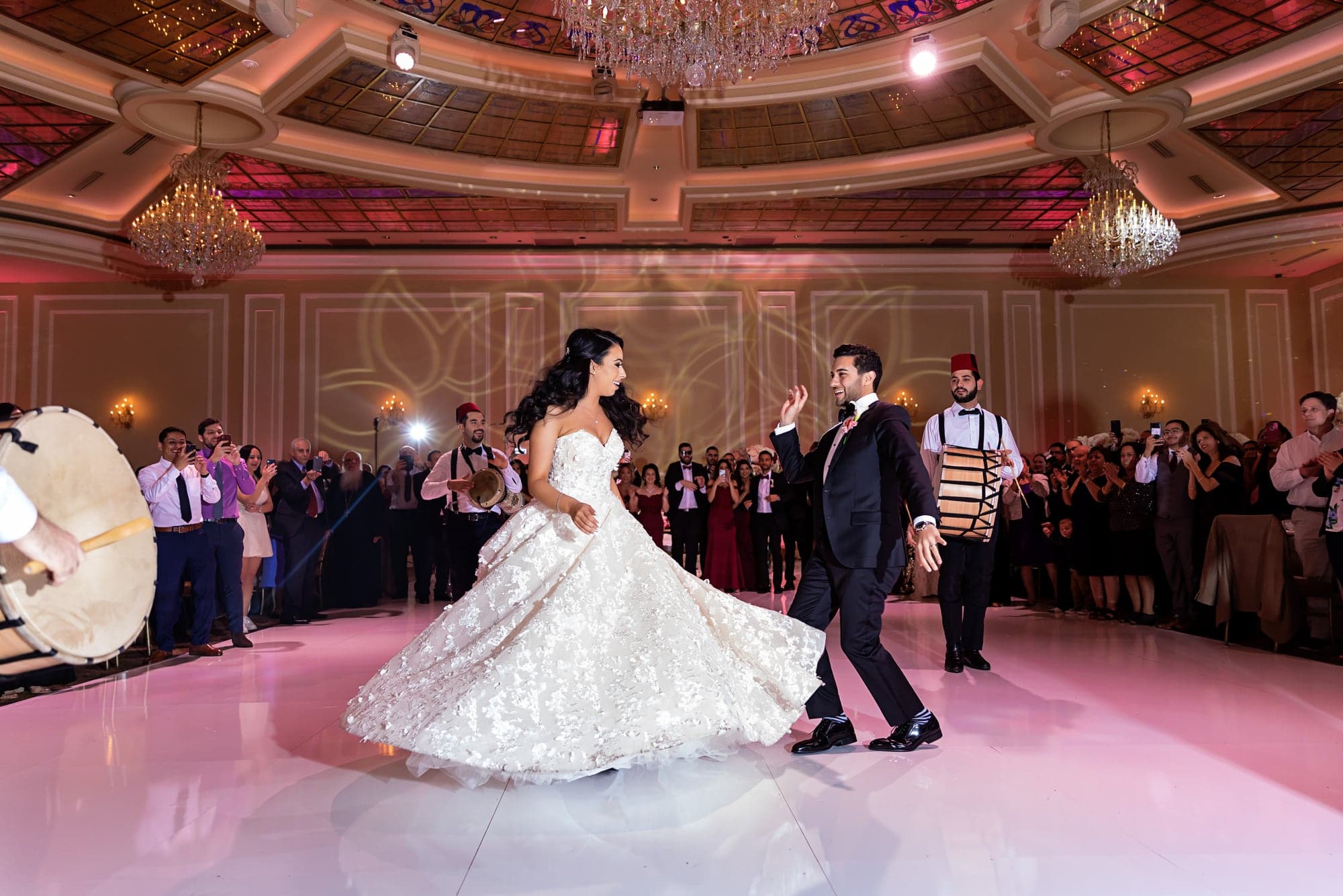 Mary and Fady entering the Taglyan ballroom