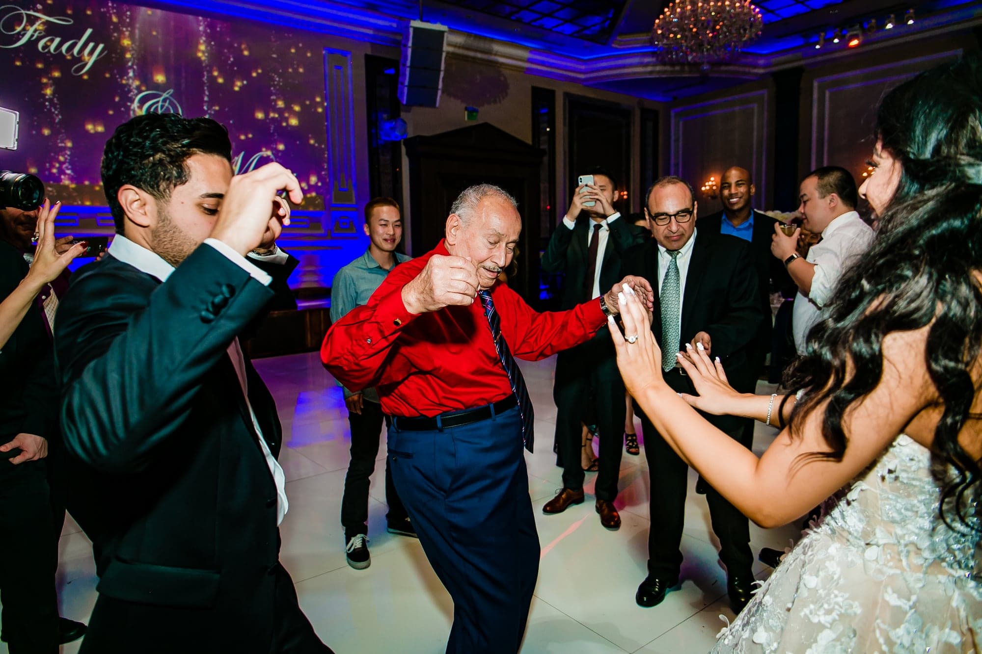 Mary and Fady celebrating on the dance floor