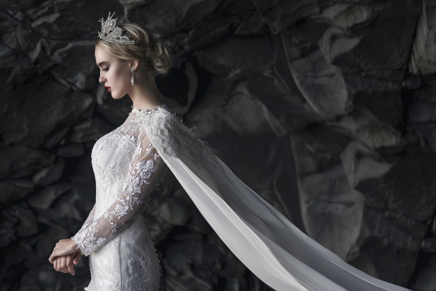 Destination elopement on a black-sand beach in Iceland