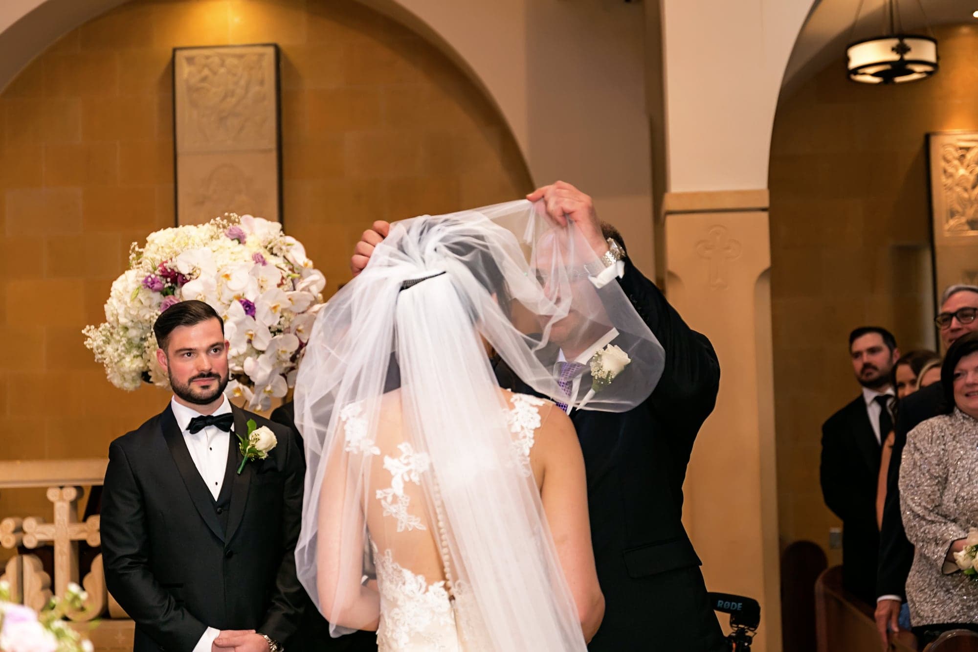 Tamara and Kevin during their Armenian Catholic wedding ceremony