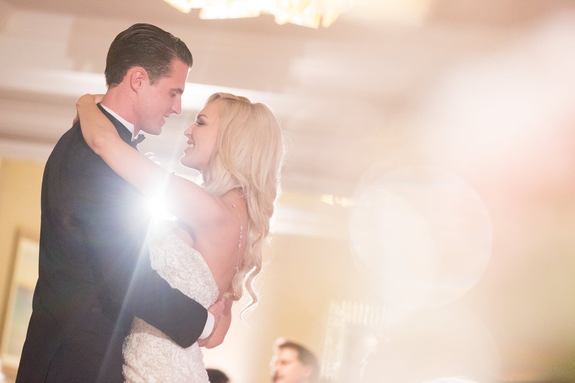 Melissa and Andrew together during their evening reception
