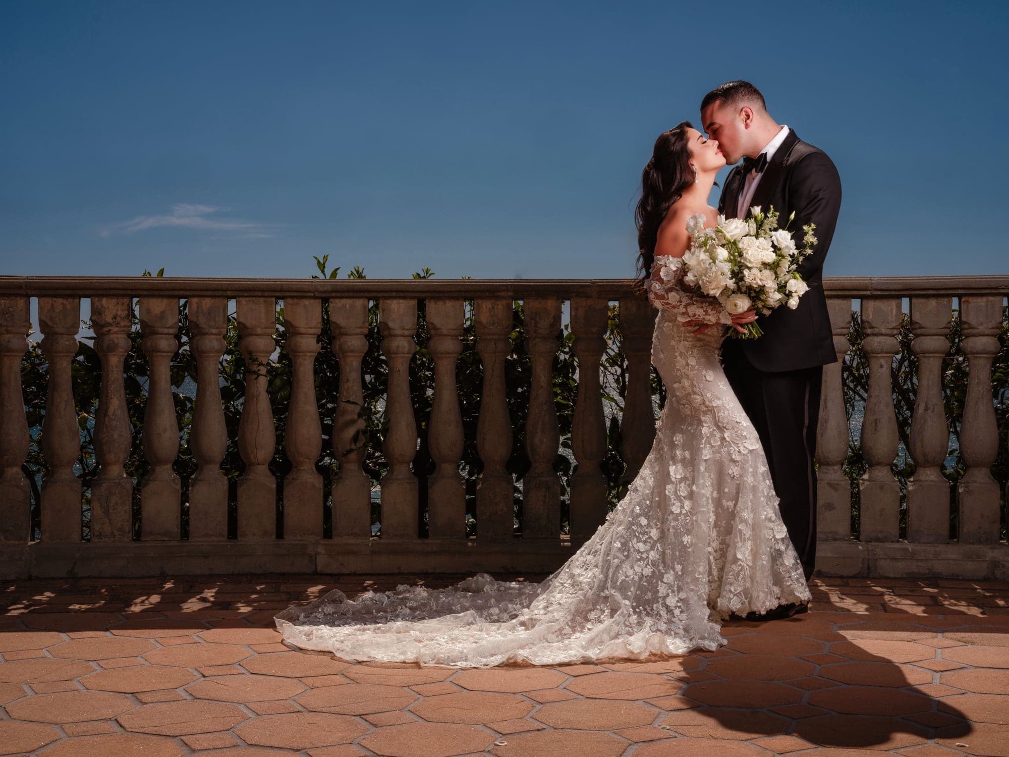 Kaitlan and James during their first look at Bel-Air Bay Club