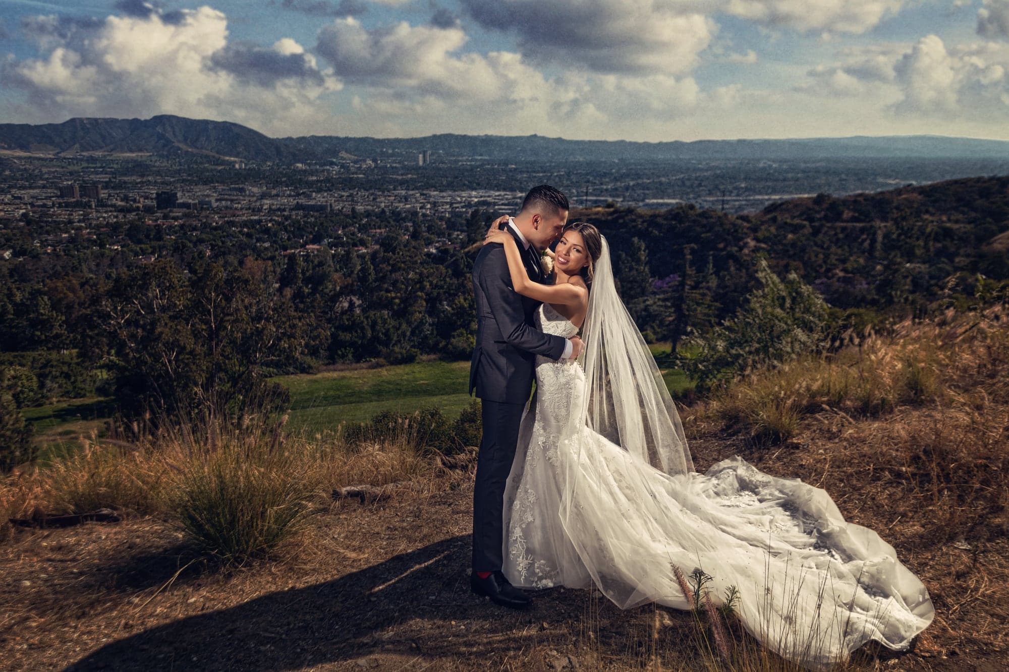 Jennifer and Bryan overlooking the hills at Castaway Burbank