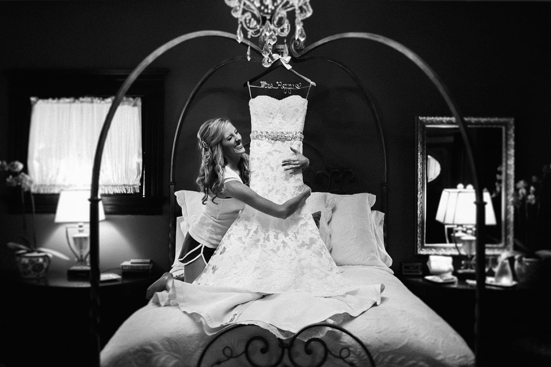 Bride preparing inside a historic room