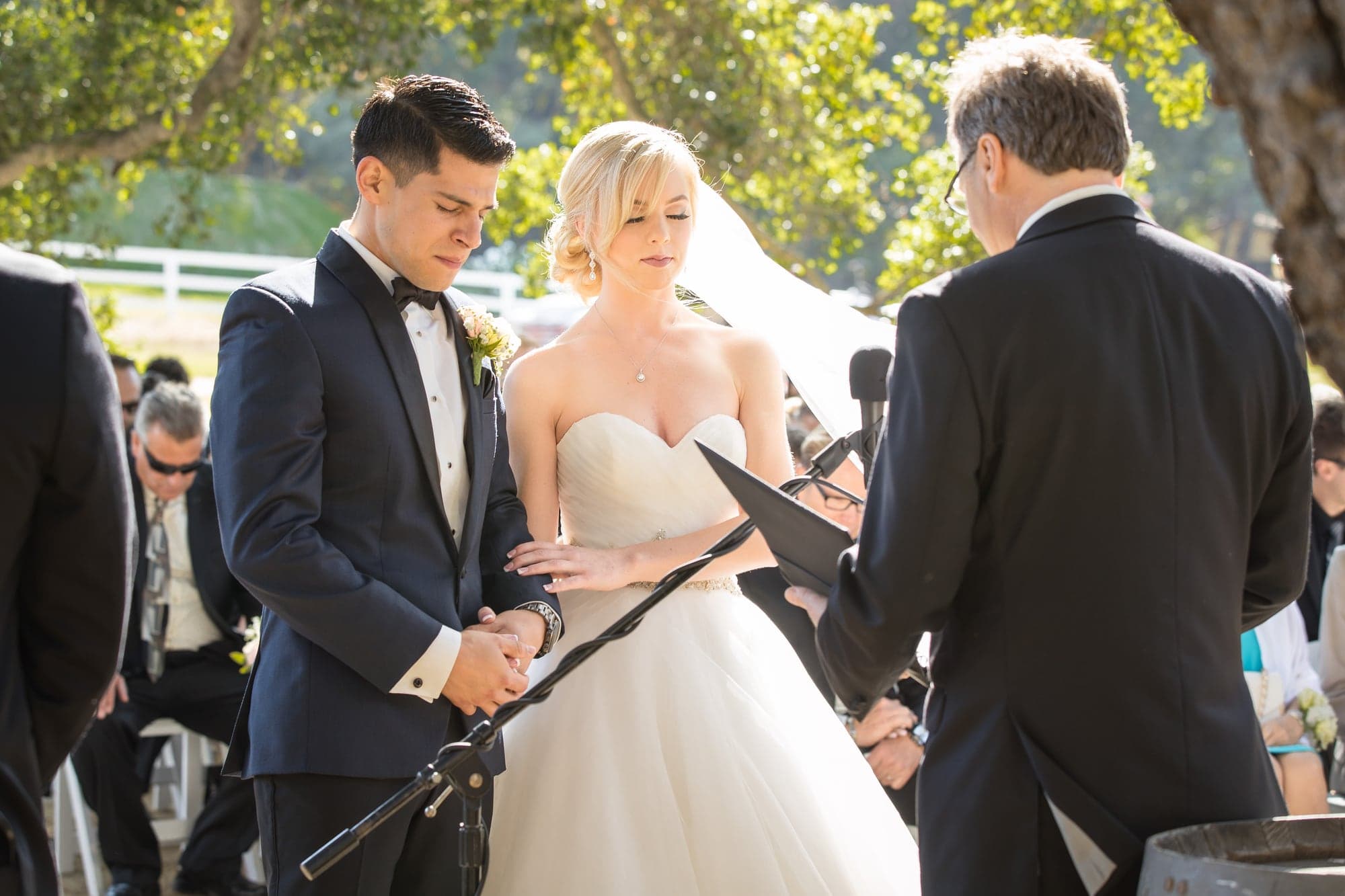 Krista and Oscar during their outdoor Circle Oak Ranch ceremony