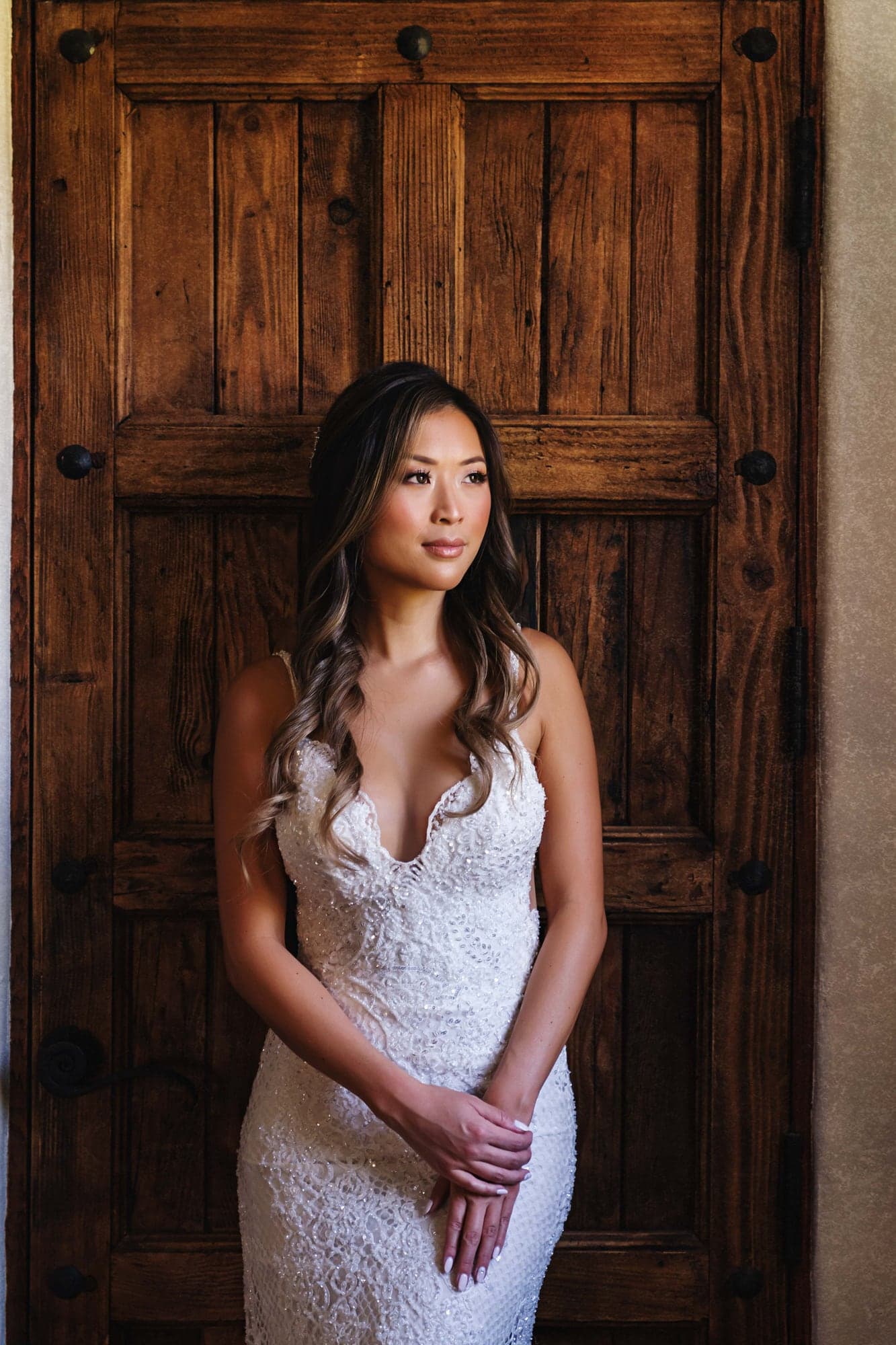 Window-lit bridal portrait at Hummingbird Nest Ranch
