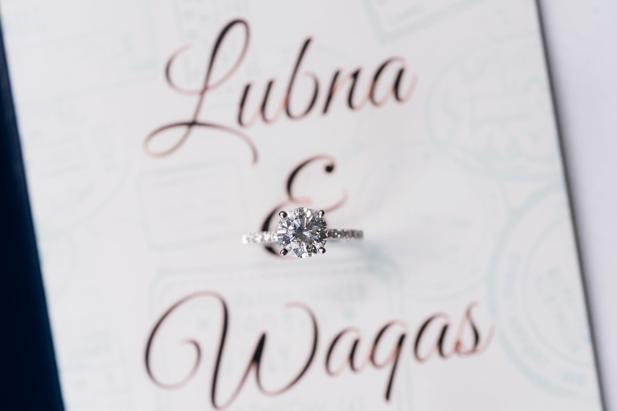 Lubna and Waqas wedding invitation and ring