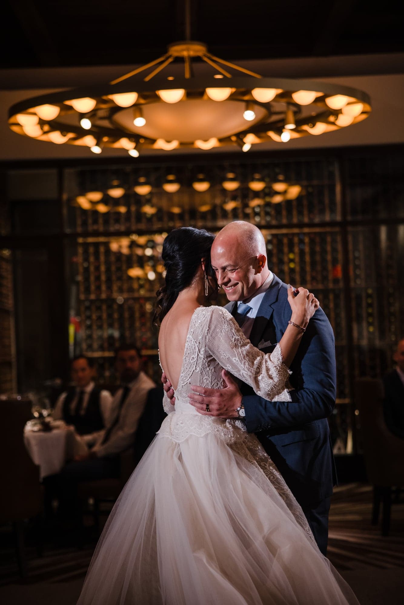 Wedding couple dancing after their ceremony