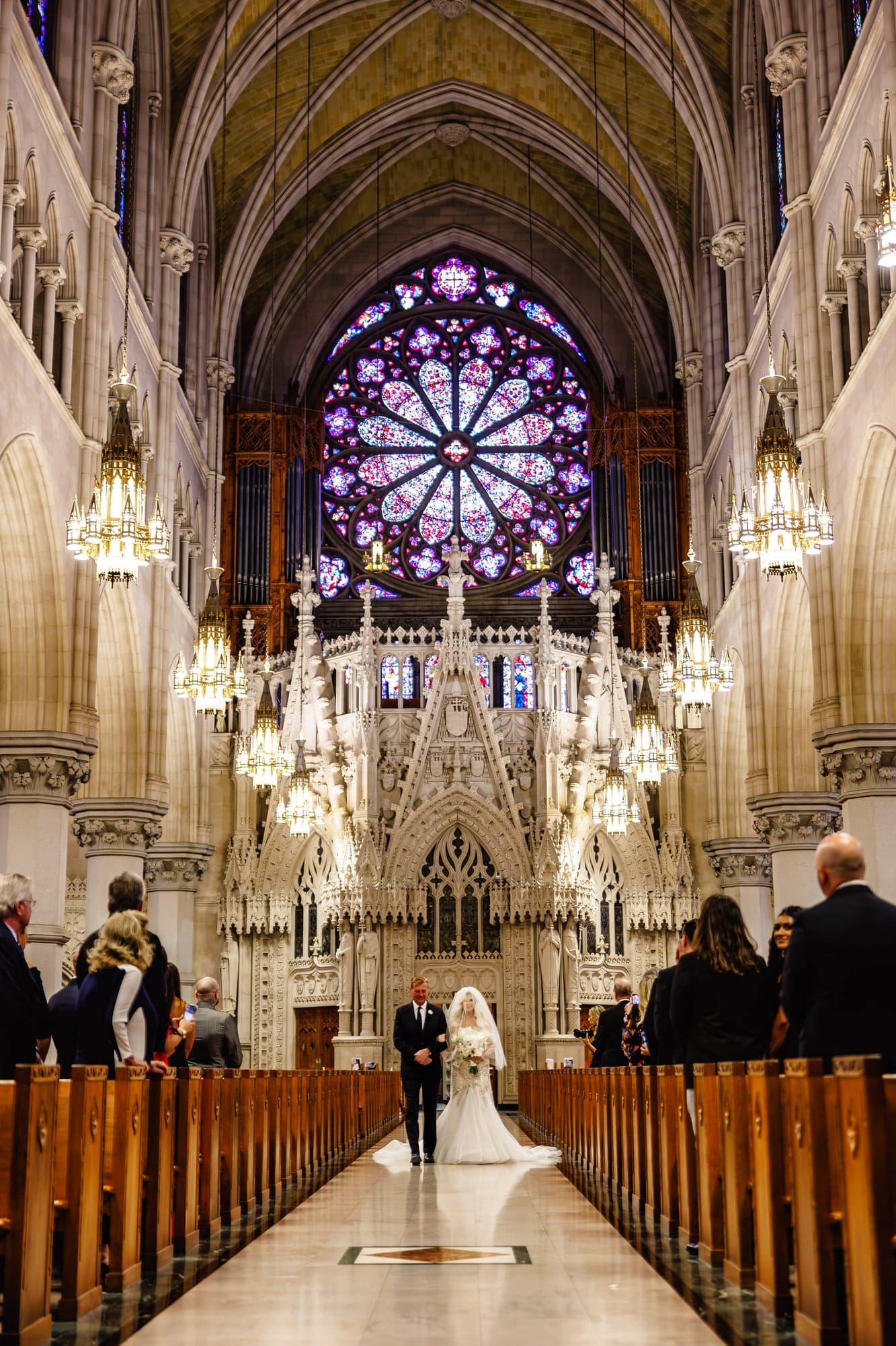 Interior of the Cathedral Basilica of the Sacred Heart during the wedding