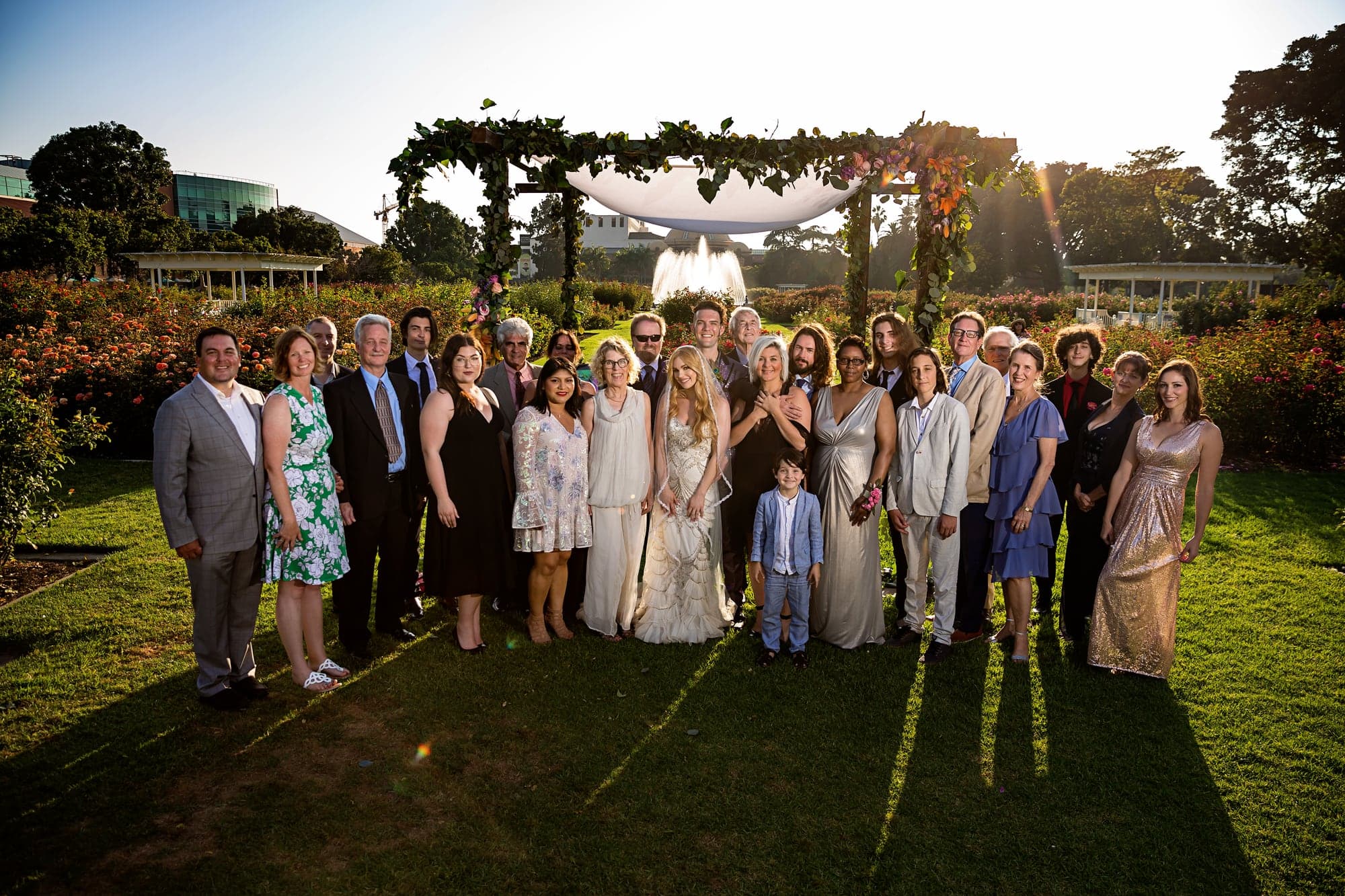 Jamie and Ramage with their guests after the ceremony