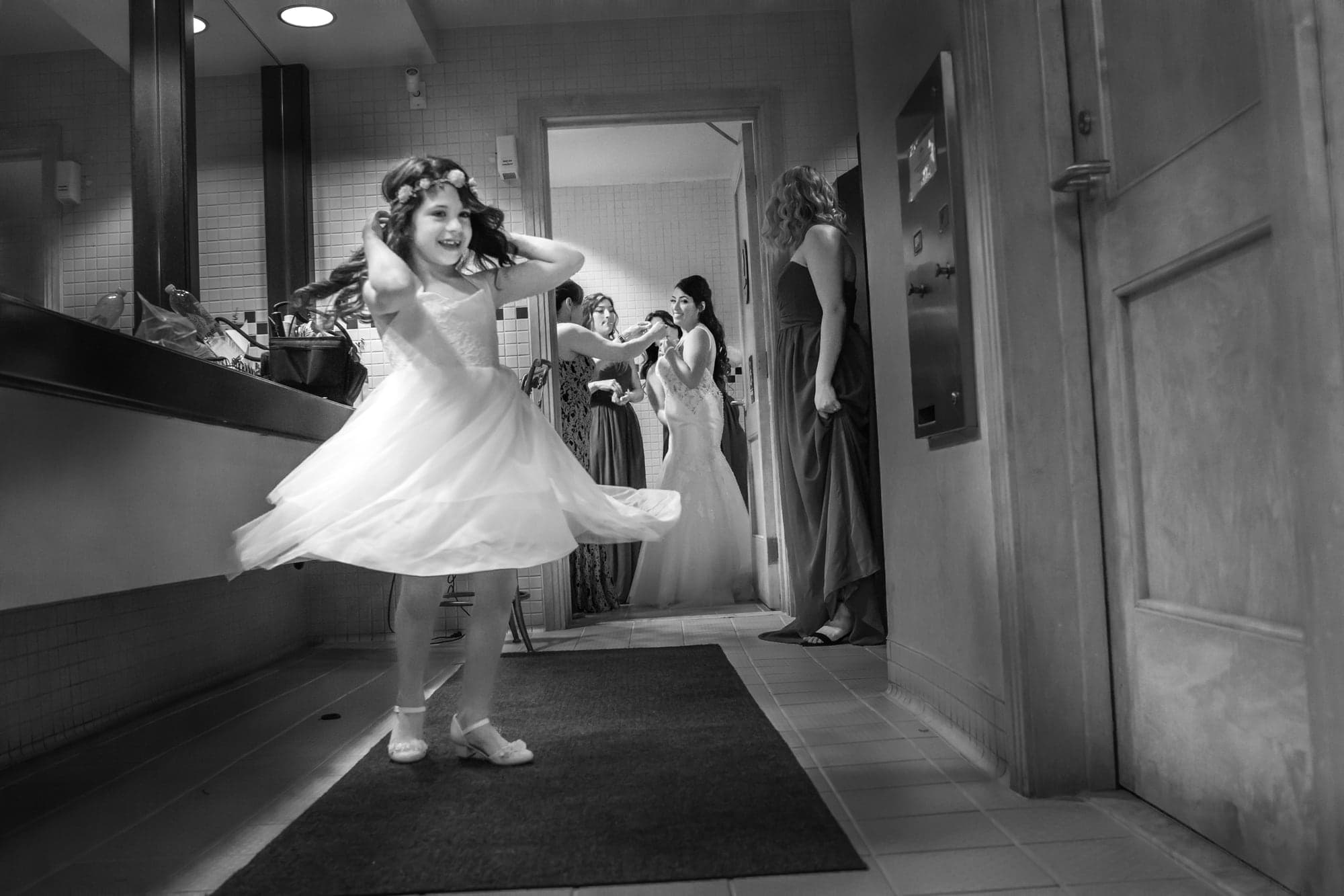 Bride preparing for her Los Coyotes Country Club wedding