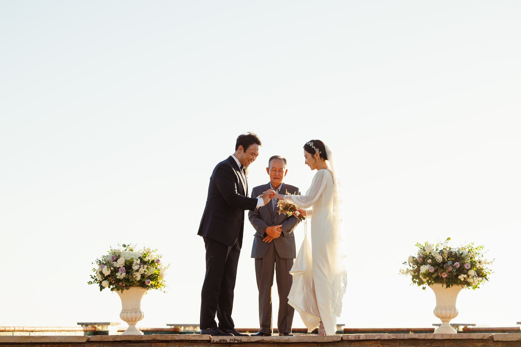 Lauren and Lee during their intimate mountaintop ceremony