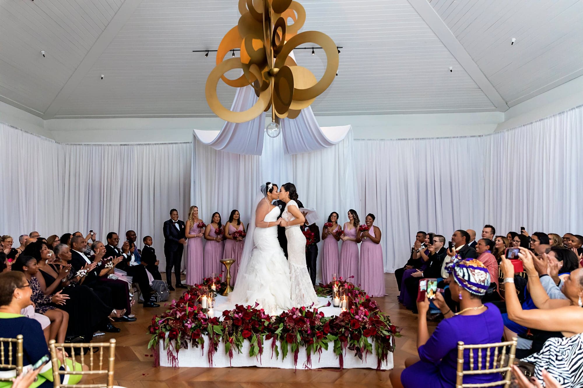 Wide view of the Manhattan Country Club wedding ceremony