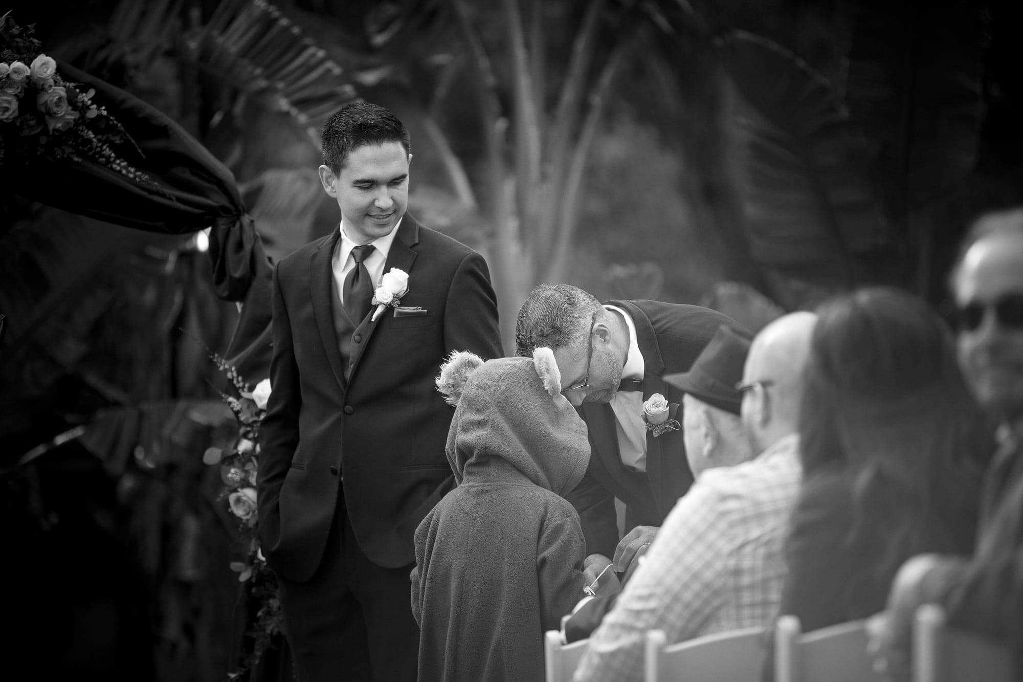 Emotional moment during Chelsea and Greg's garden ceremony