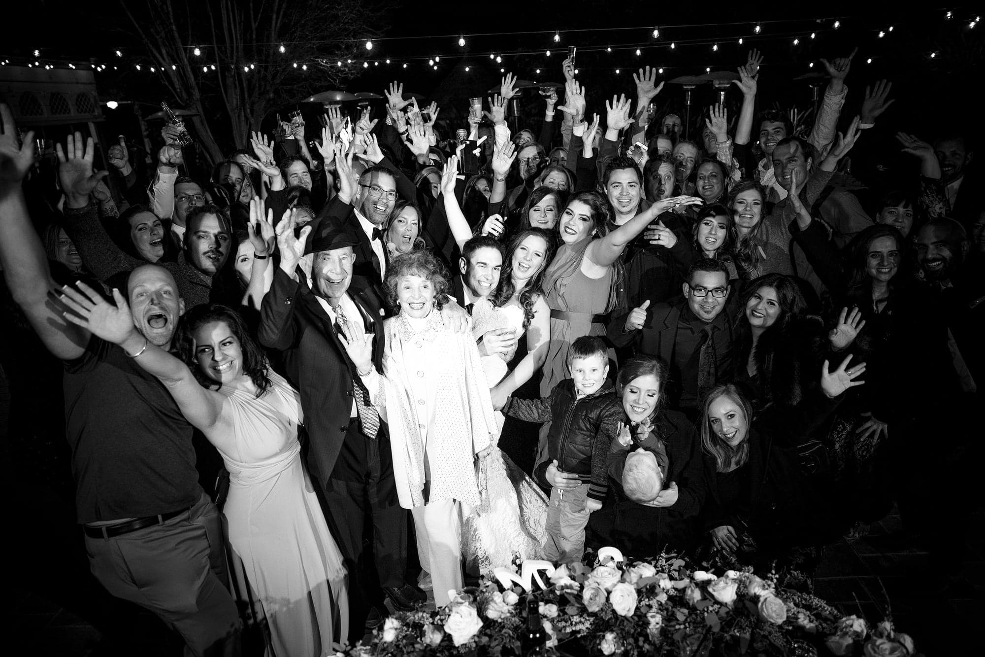 Guests celebrating Chelsea and Greg at the reception