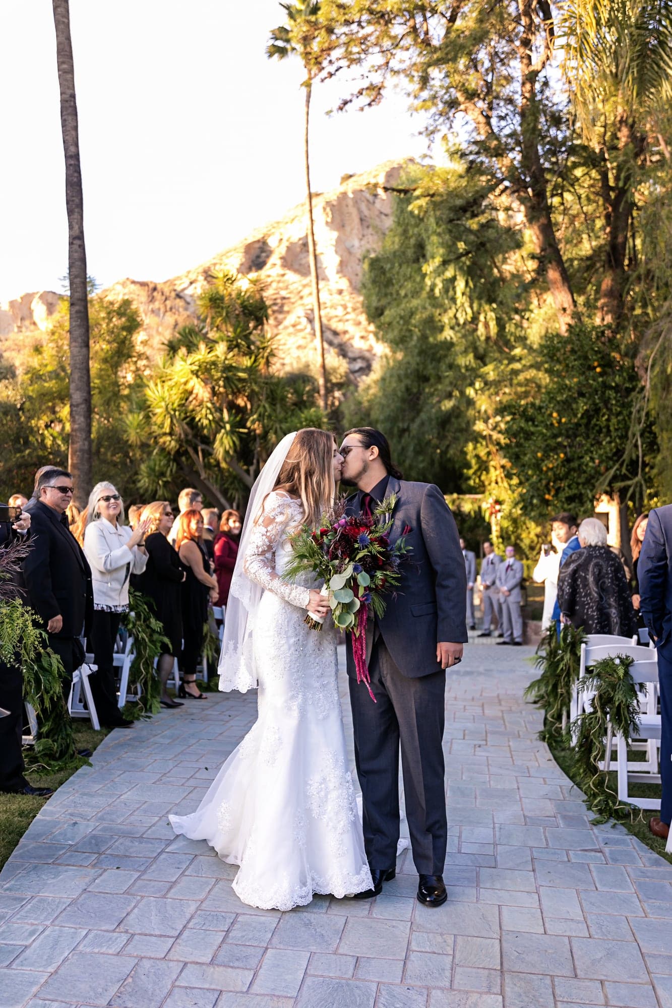Courtney and John during their outdoor ceremony