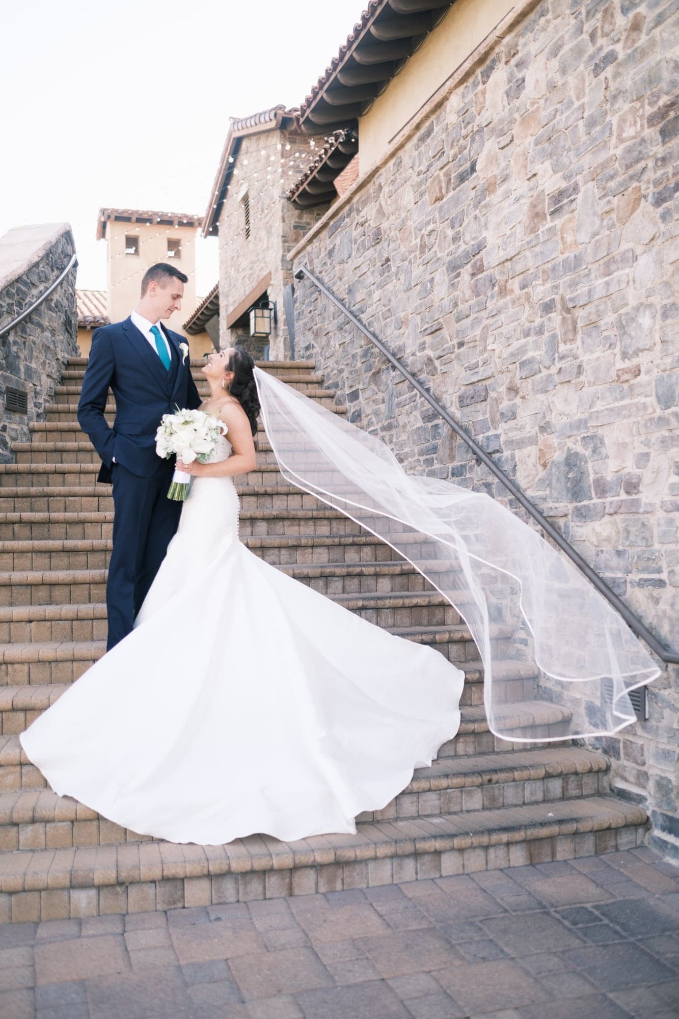 Katherine and Andrew on the clubhouse steps