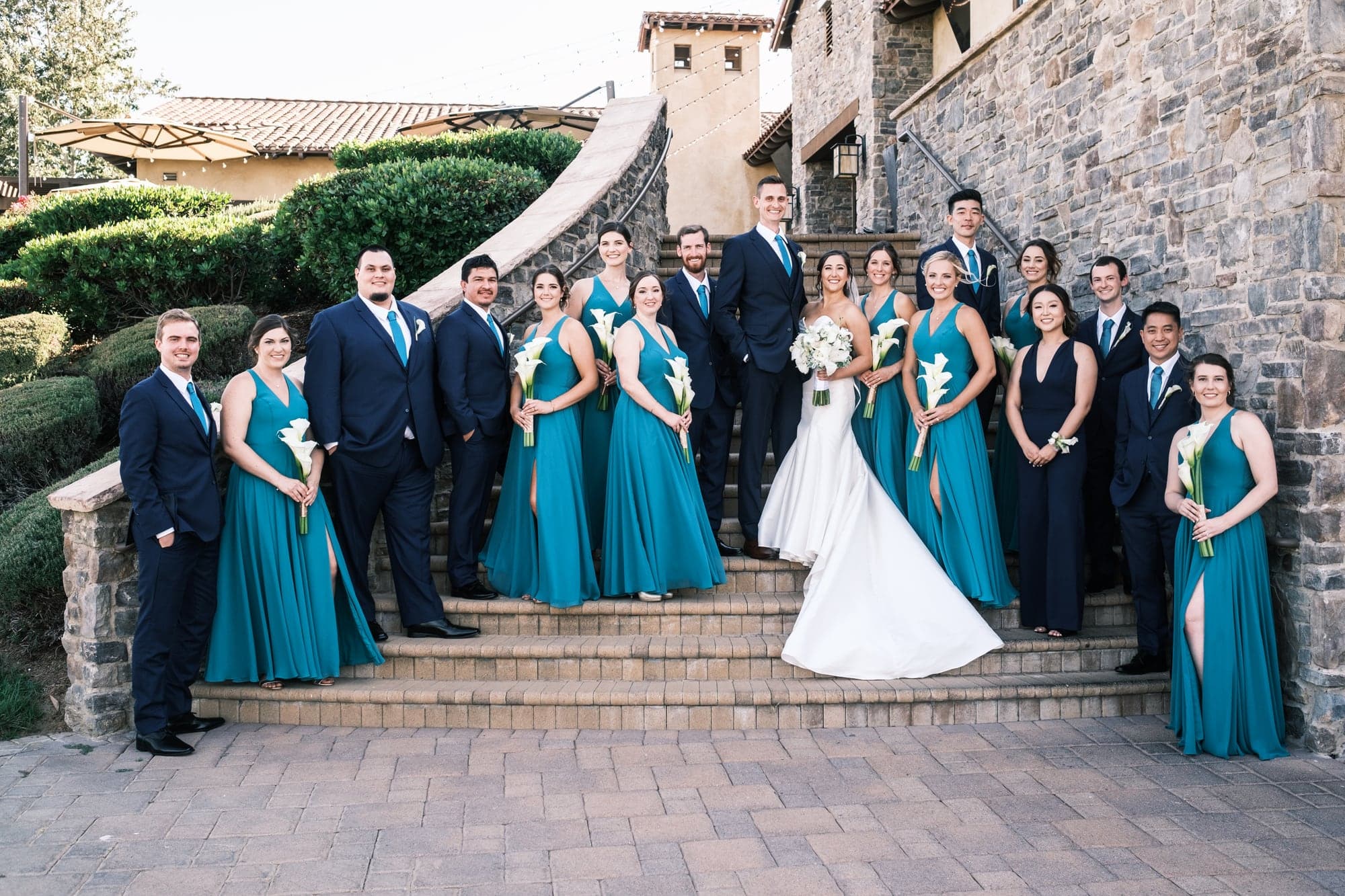Katherine and Andrew with their wedding party