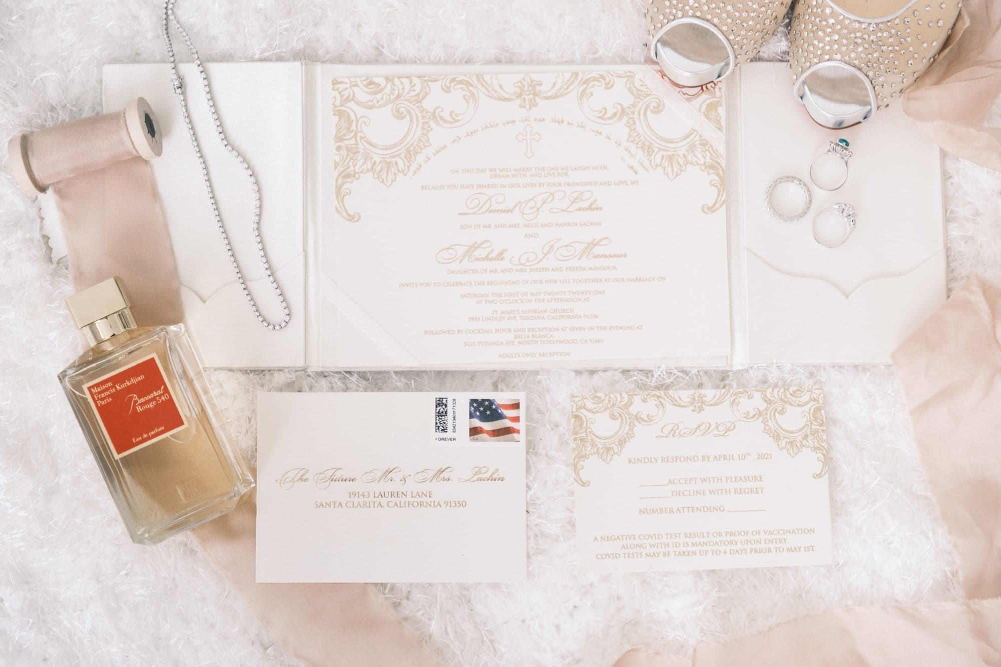 Michelle and Demiel's wedding invitation and details
