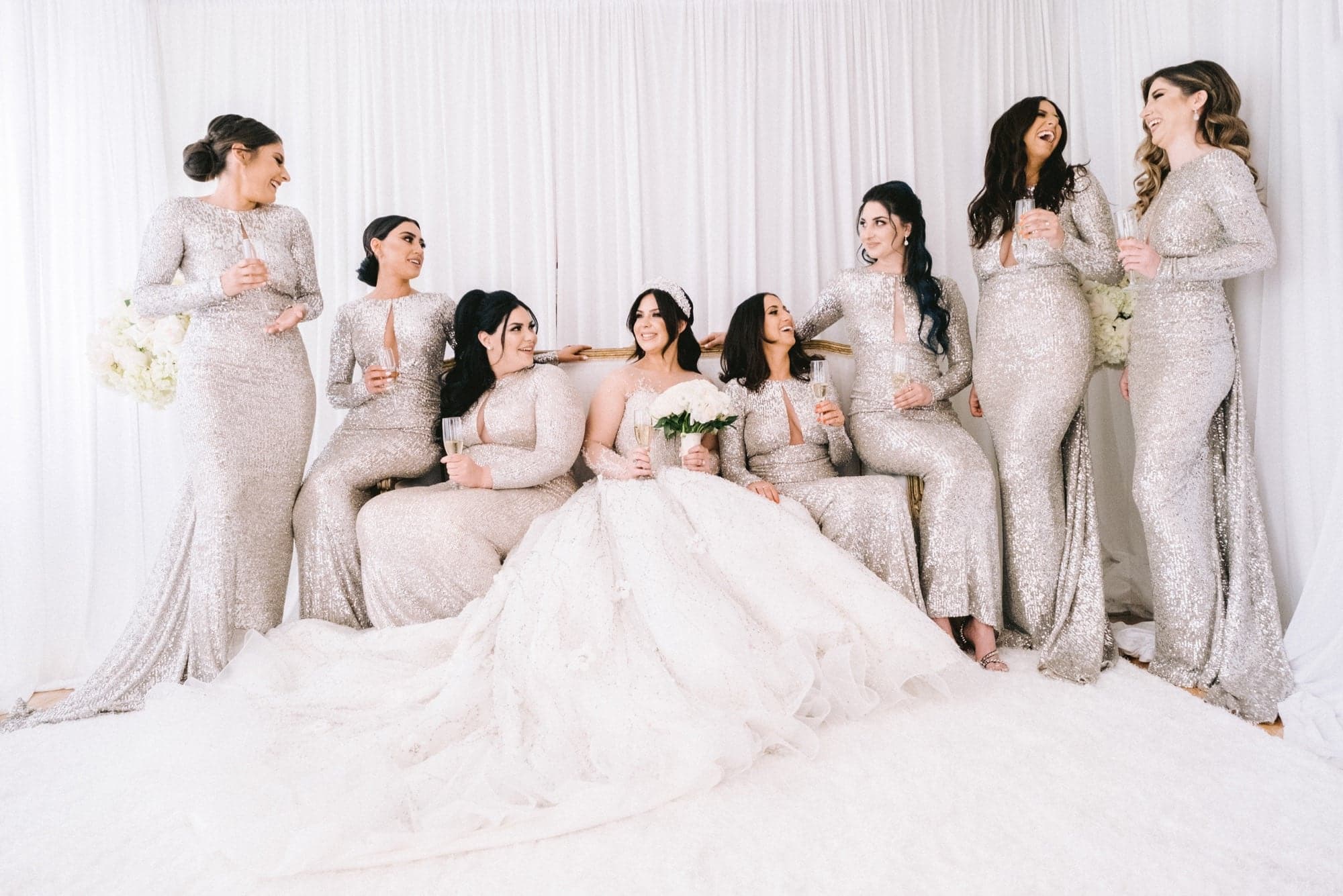 Michelle with her wedding party before the ceremony