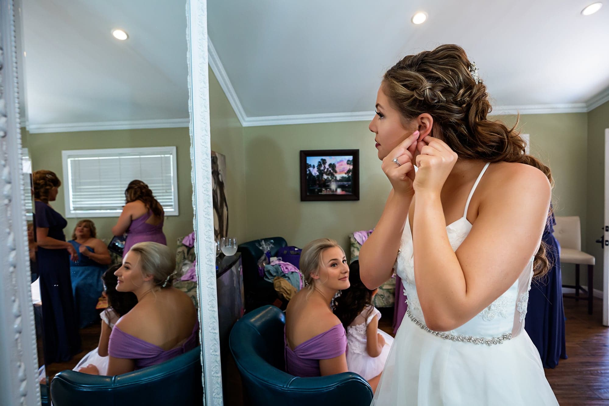 Mary preparing with her bridesmaids