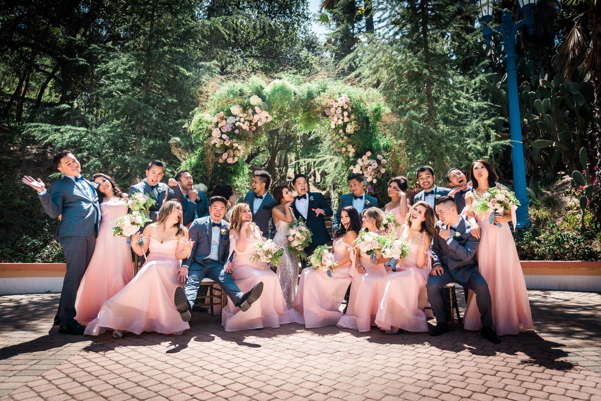 Romantic garden wedding portrait at Rancho Las Lomas