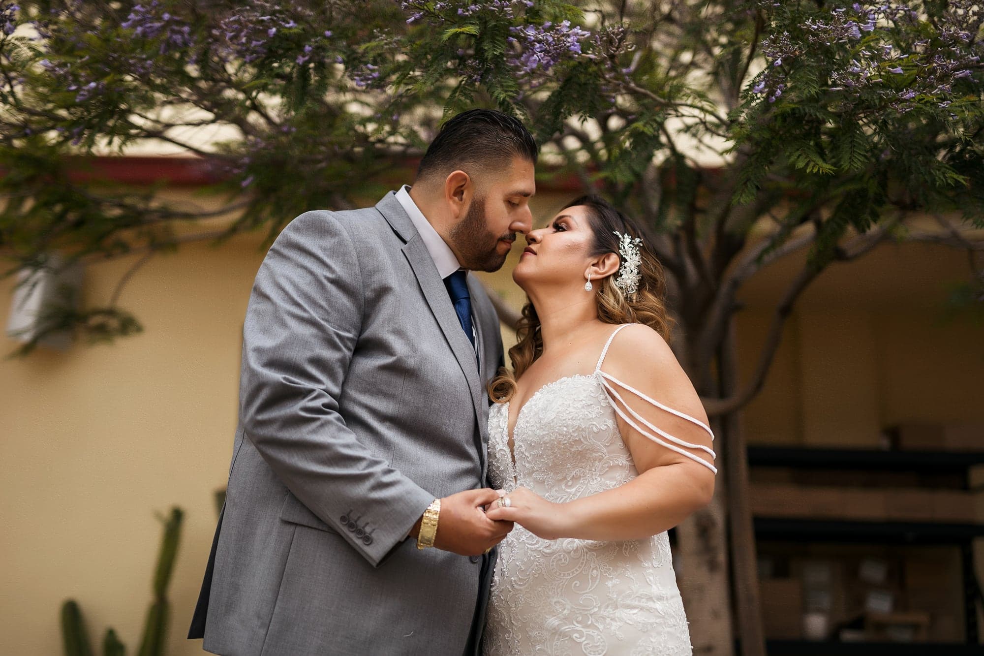 Francisco and Alejandra sharing a quiet moment inside the church