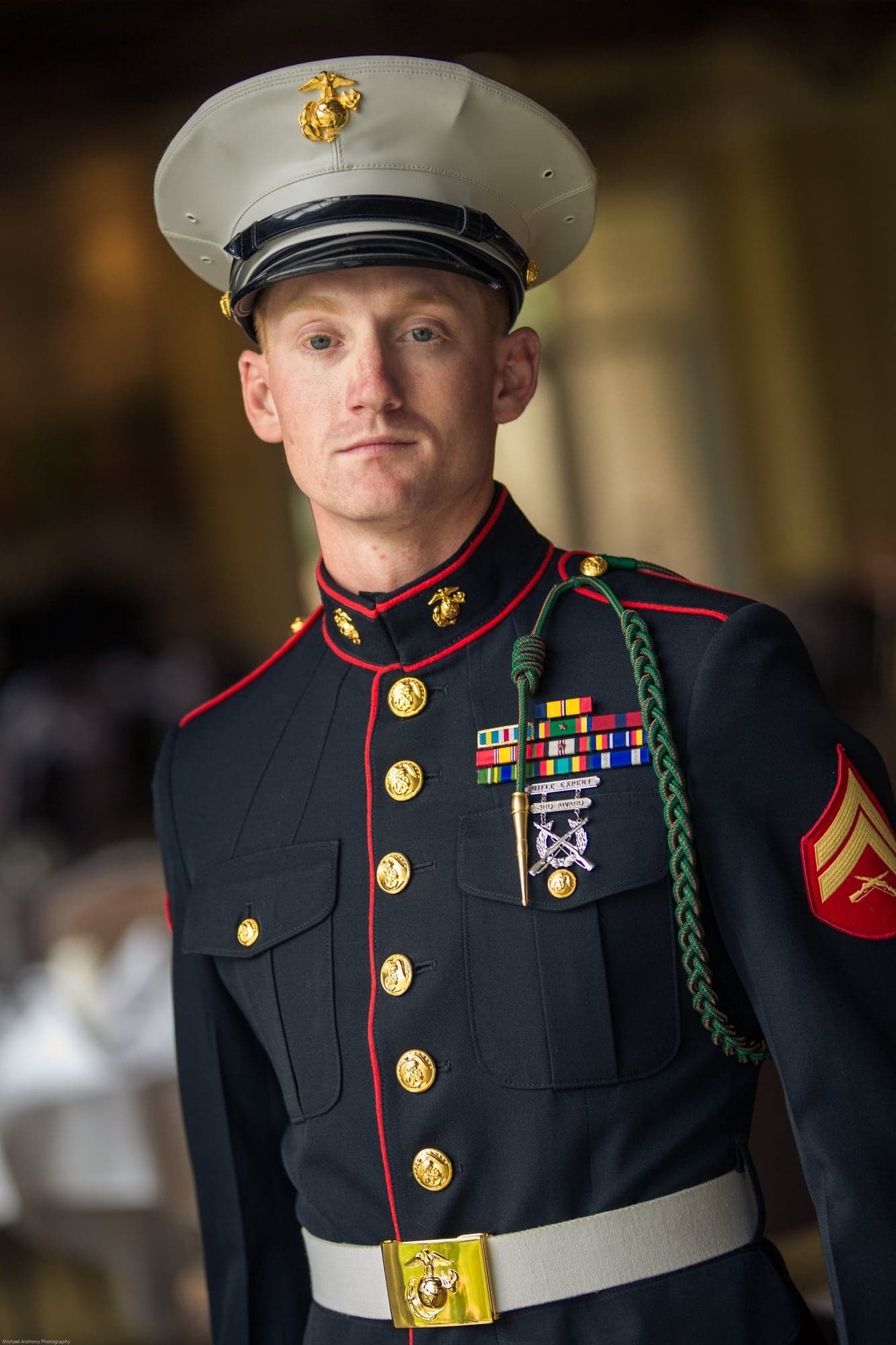 Marine groom preparing for his Sand Canyon Ranch wedding