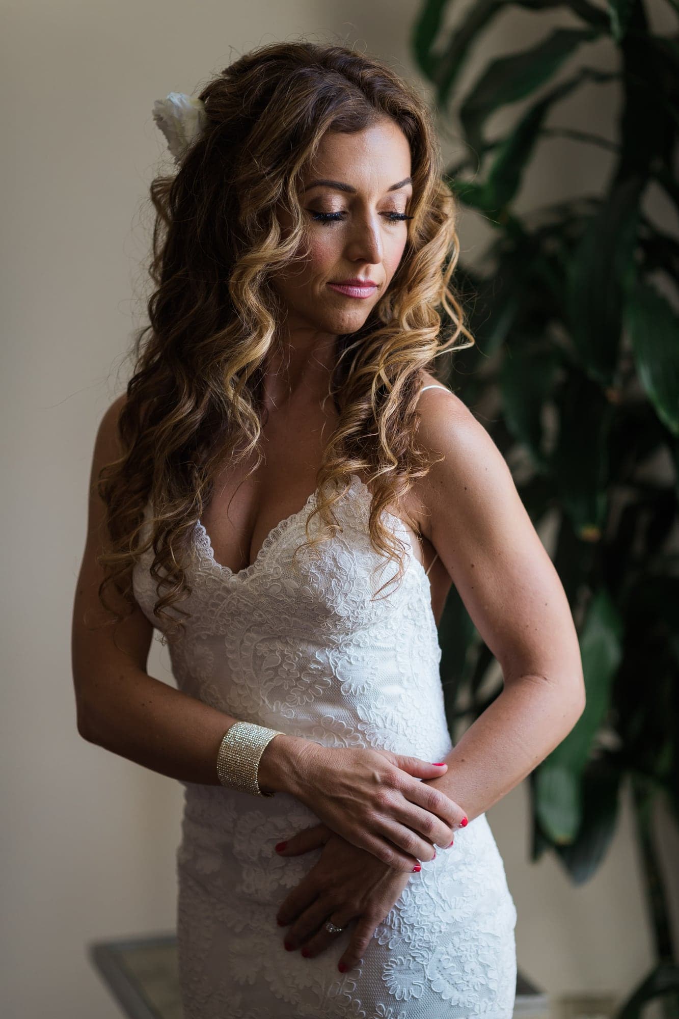 Bride preparing for her Sand Canyon Ranch wedding