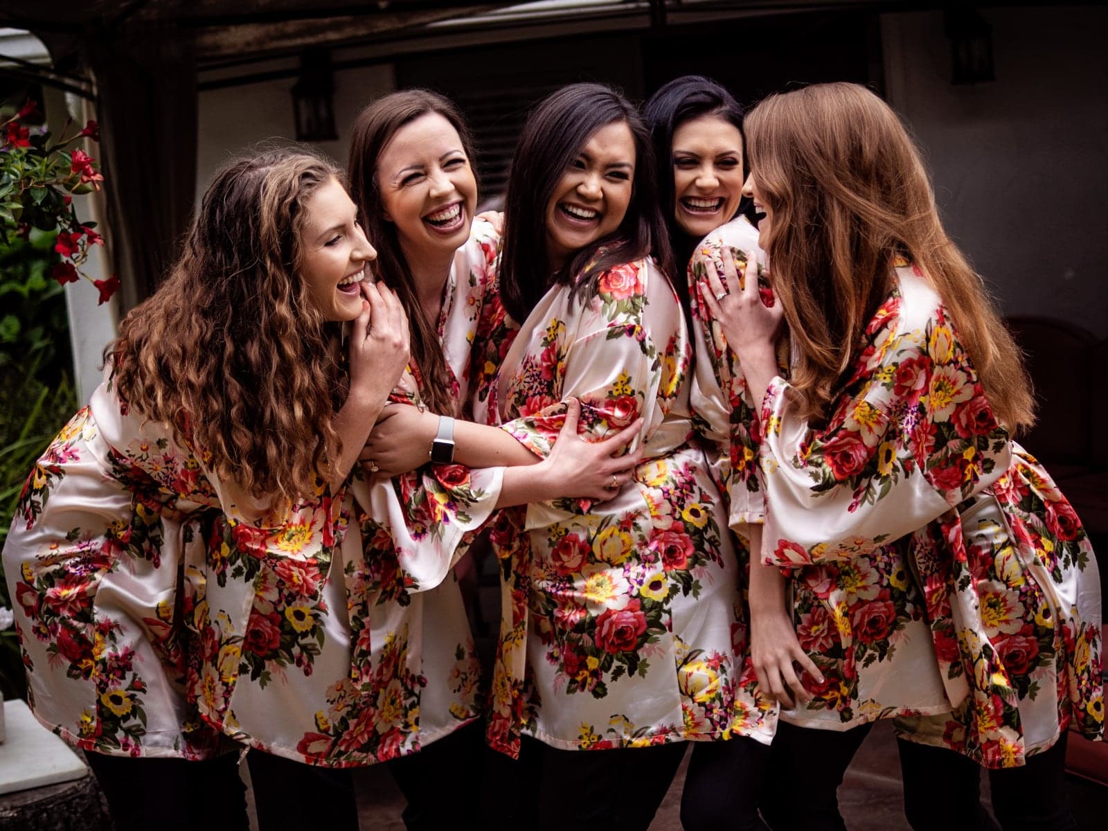 Lauren celebrating with her bridesmaids