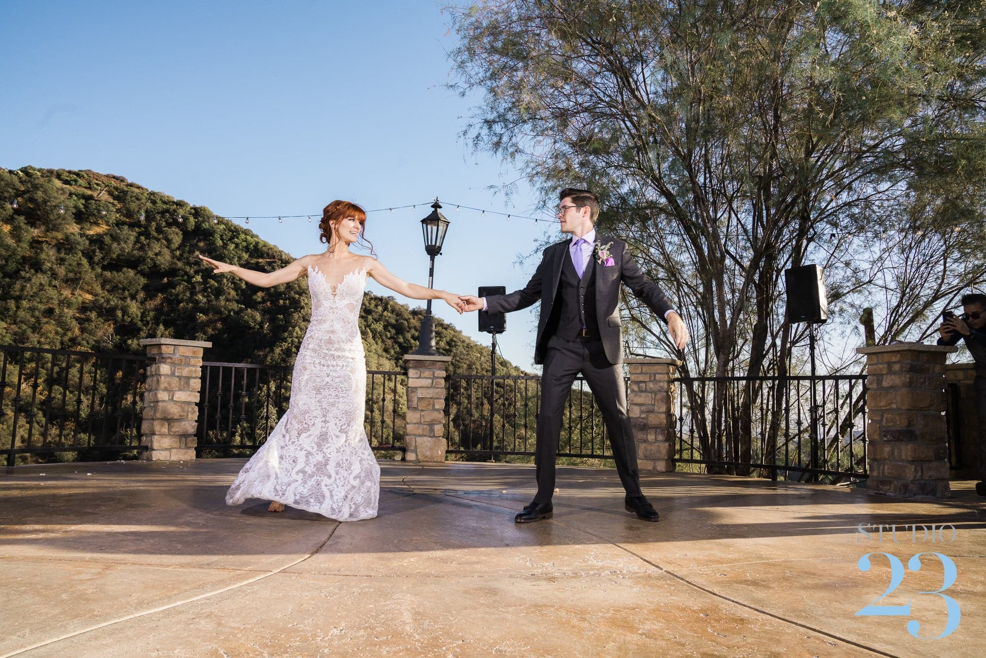 Joseph and Ari during their outdoor ceremony