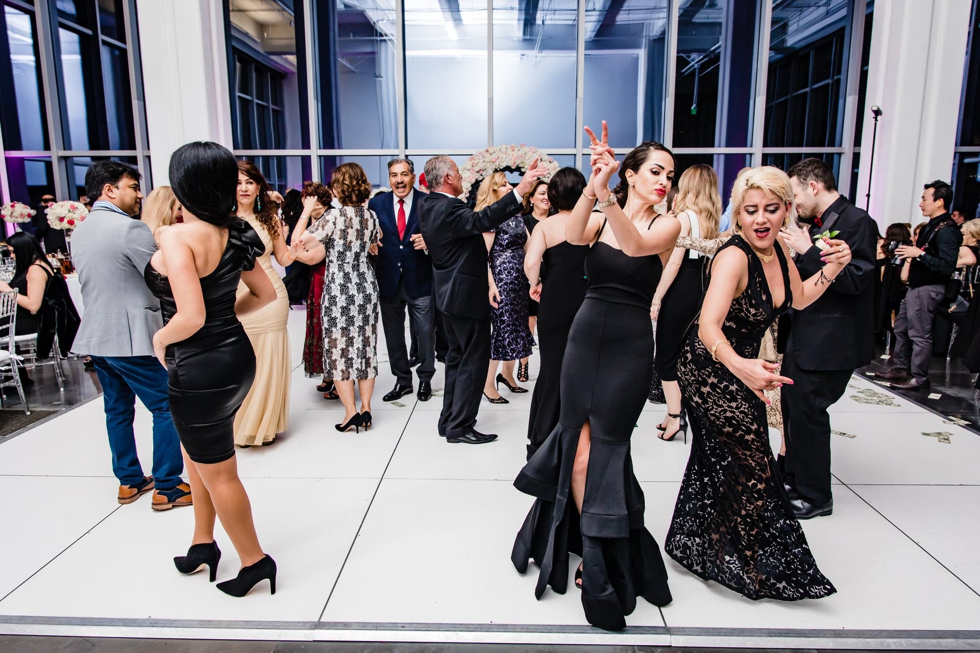 Guests celebrating on the South Park Center dance floor