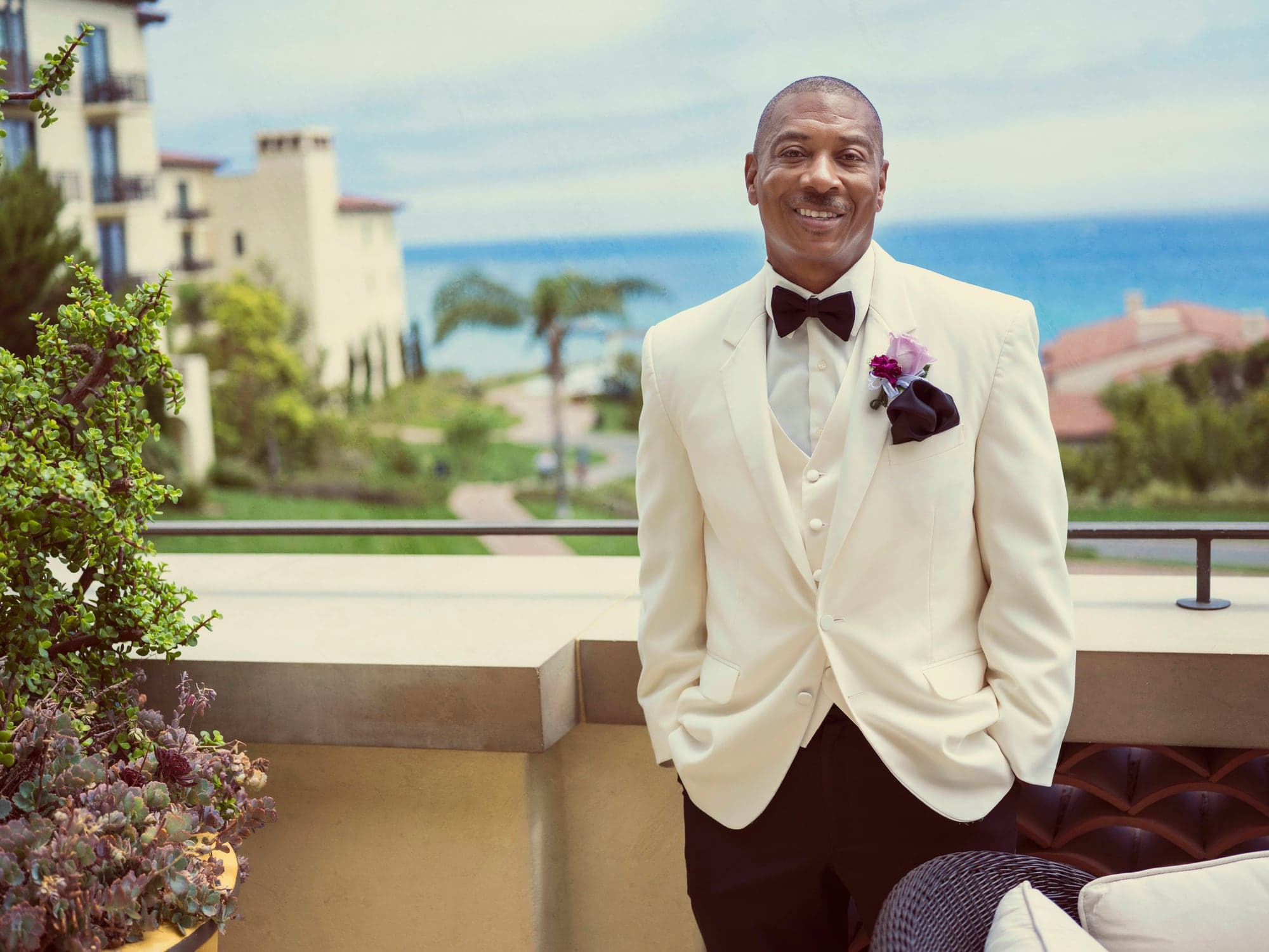 Wedding preparation from an archival Palos Verdes celebration