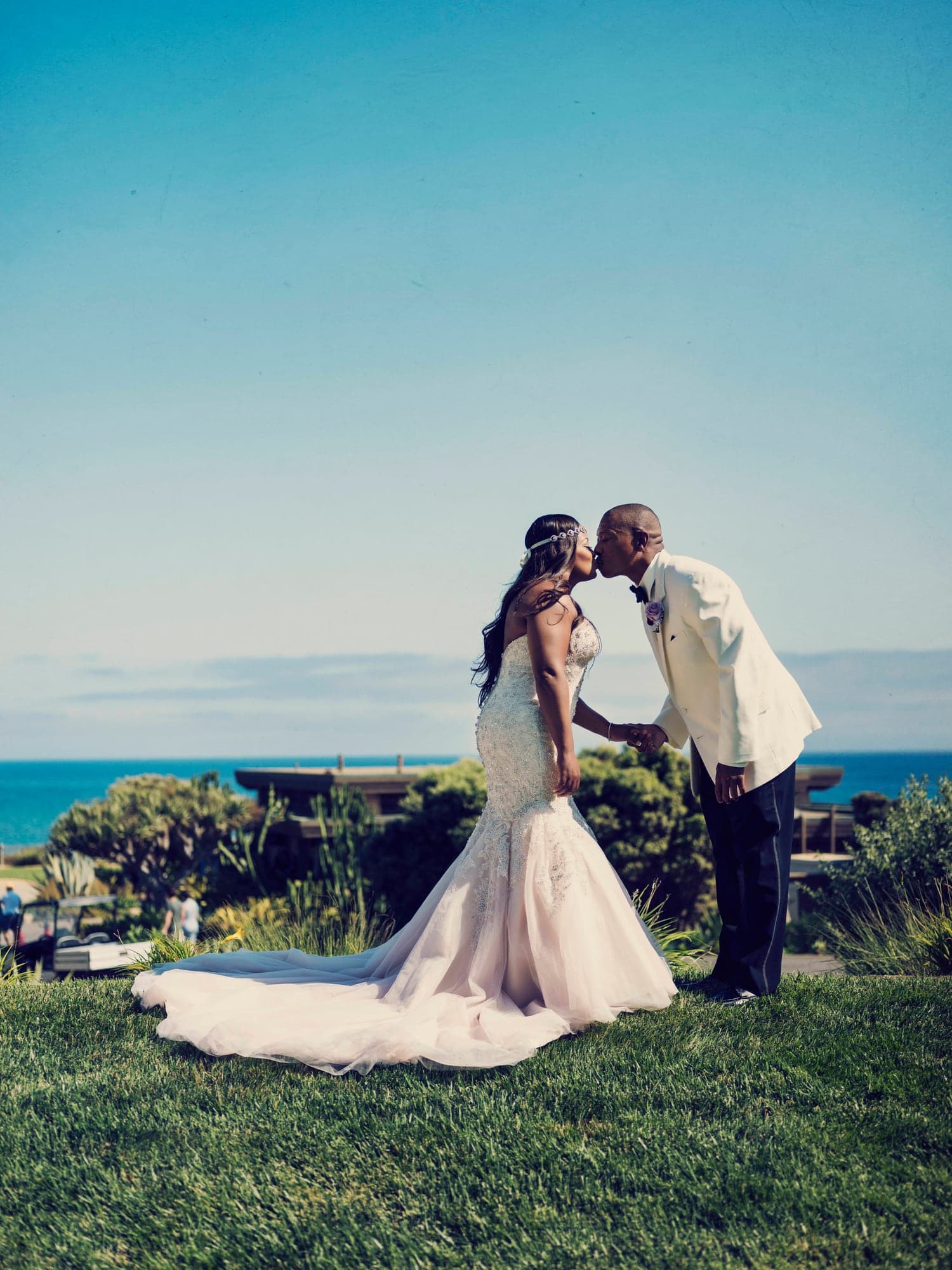 Bride preparing for her coastal wedding