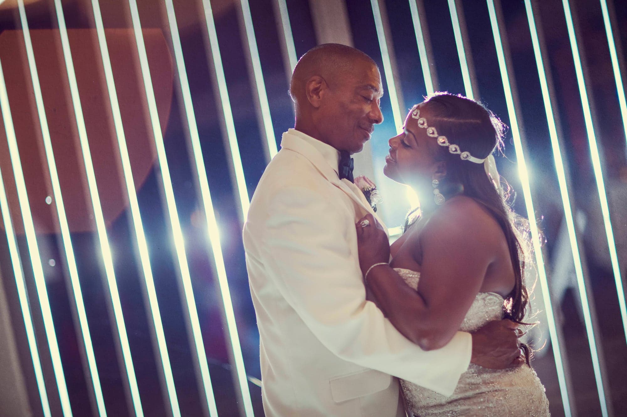 Bride and groom photographed along the Palos Verdes coast