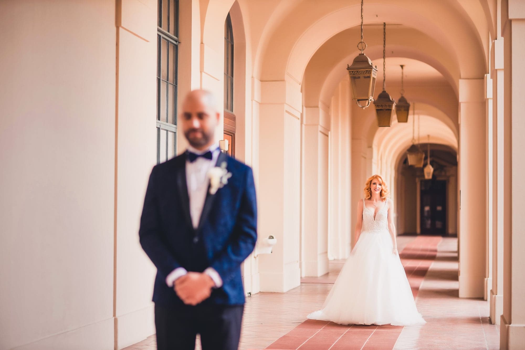 Melissa and Aaron during their first look