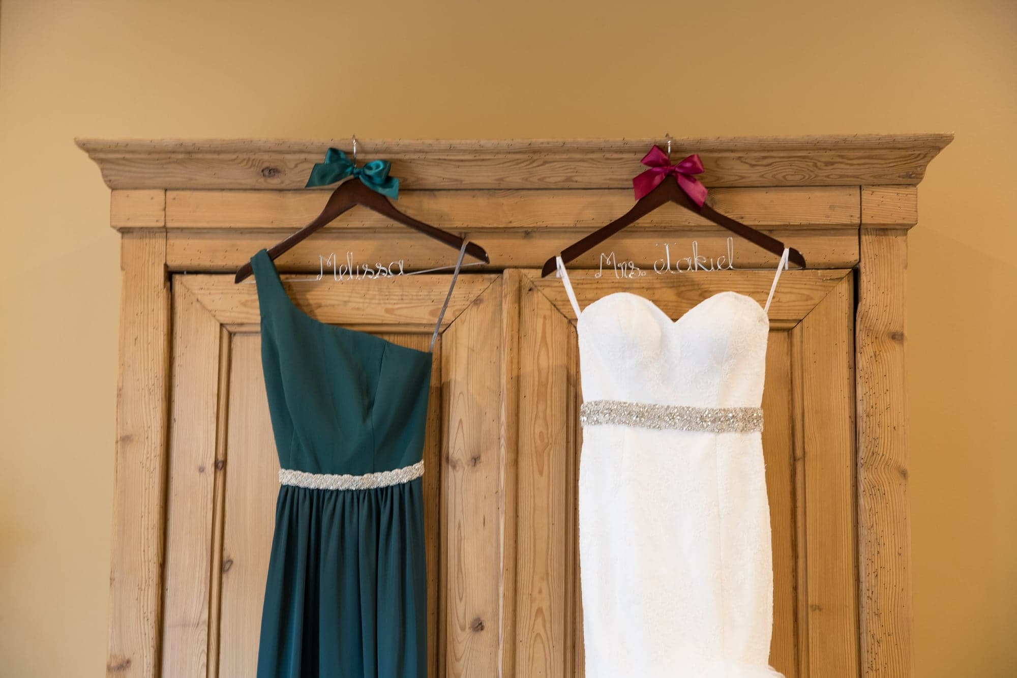 Brittany's wedding gown before the ceremony