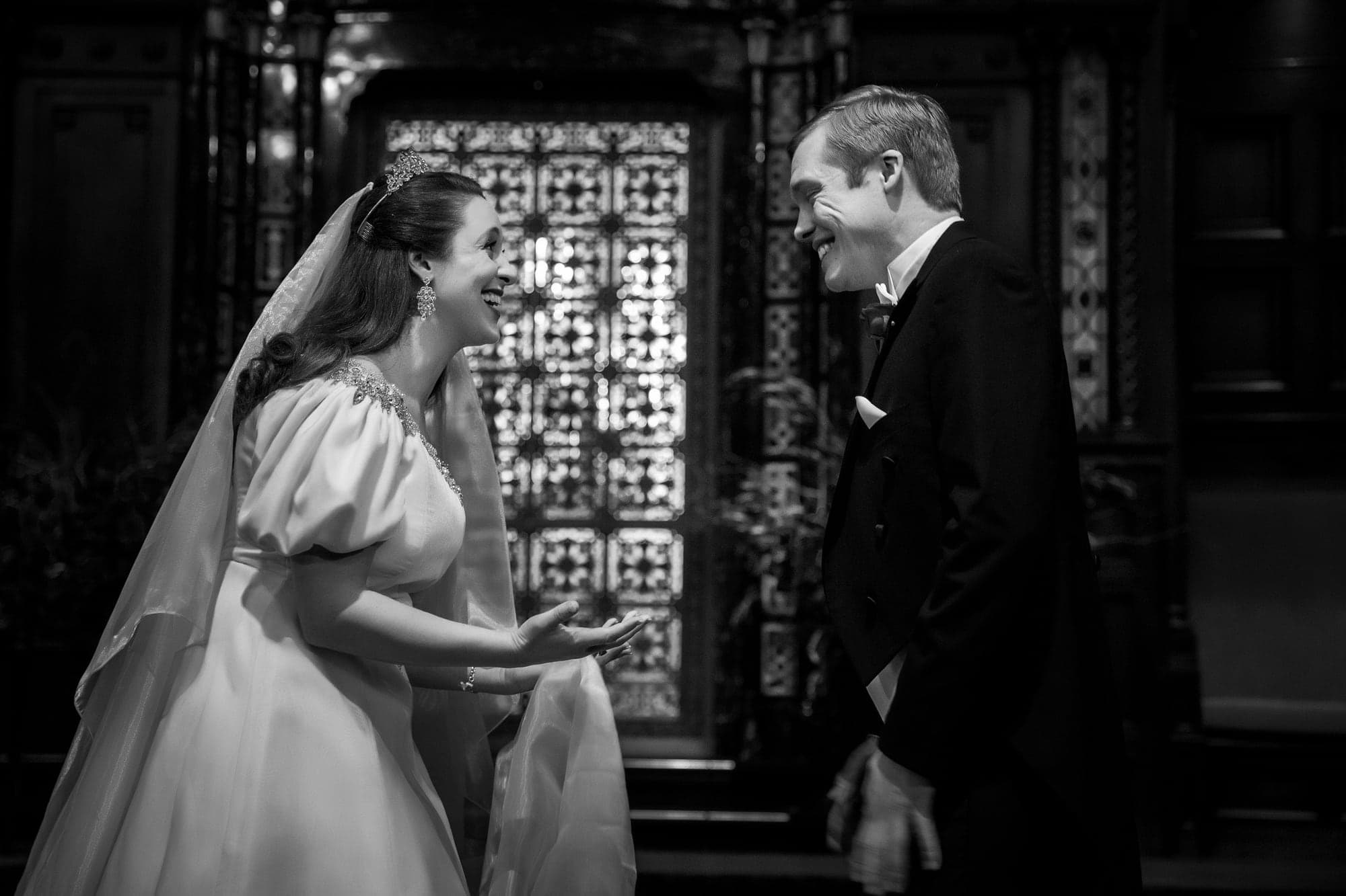 The Swartz couple during their first look inside the temple