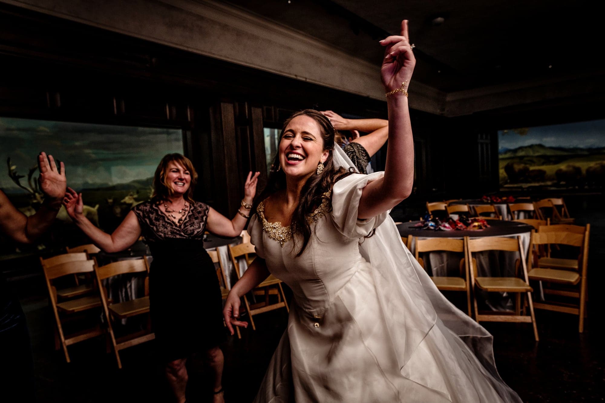 Bride dancing during the Swartz wedding reception